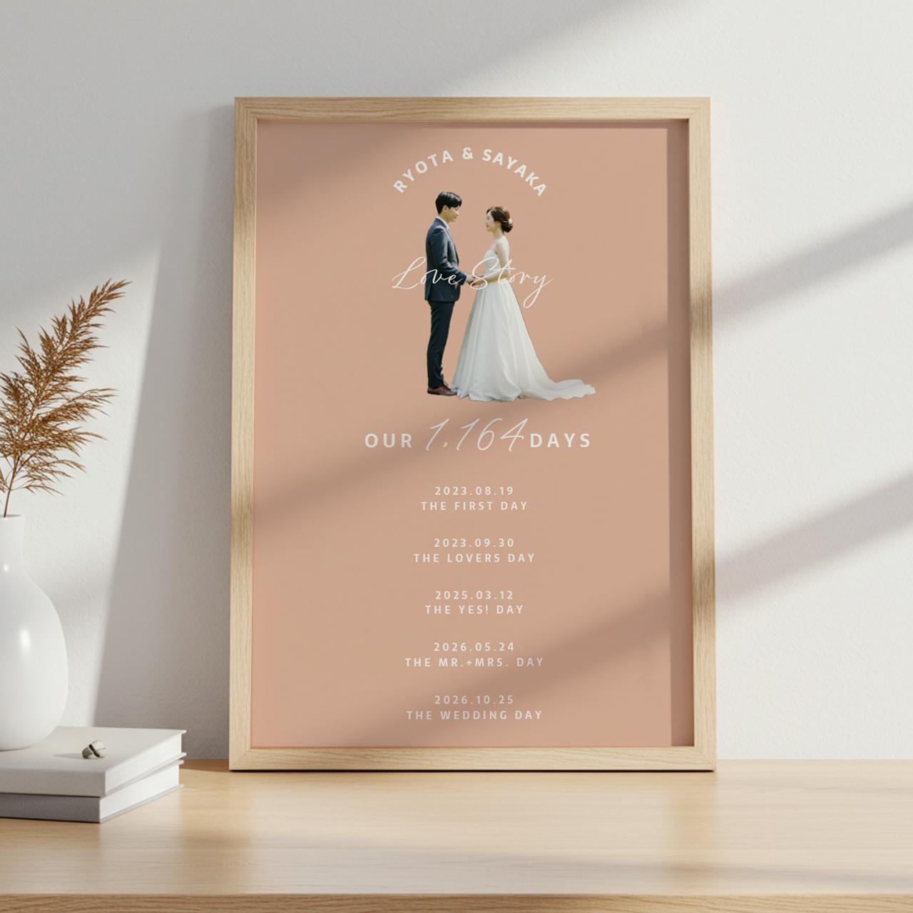 写真で作る【ラブストーリーボードOur Days】No.1｜結婚式｜ウェルカムボード｜ポスター・キャンバス・パネル1枚目の画像