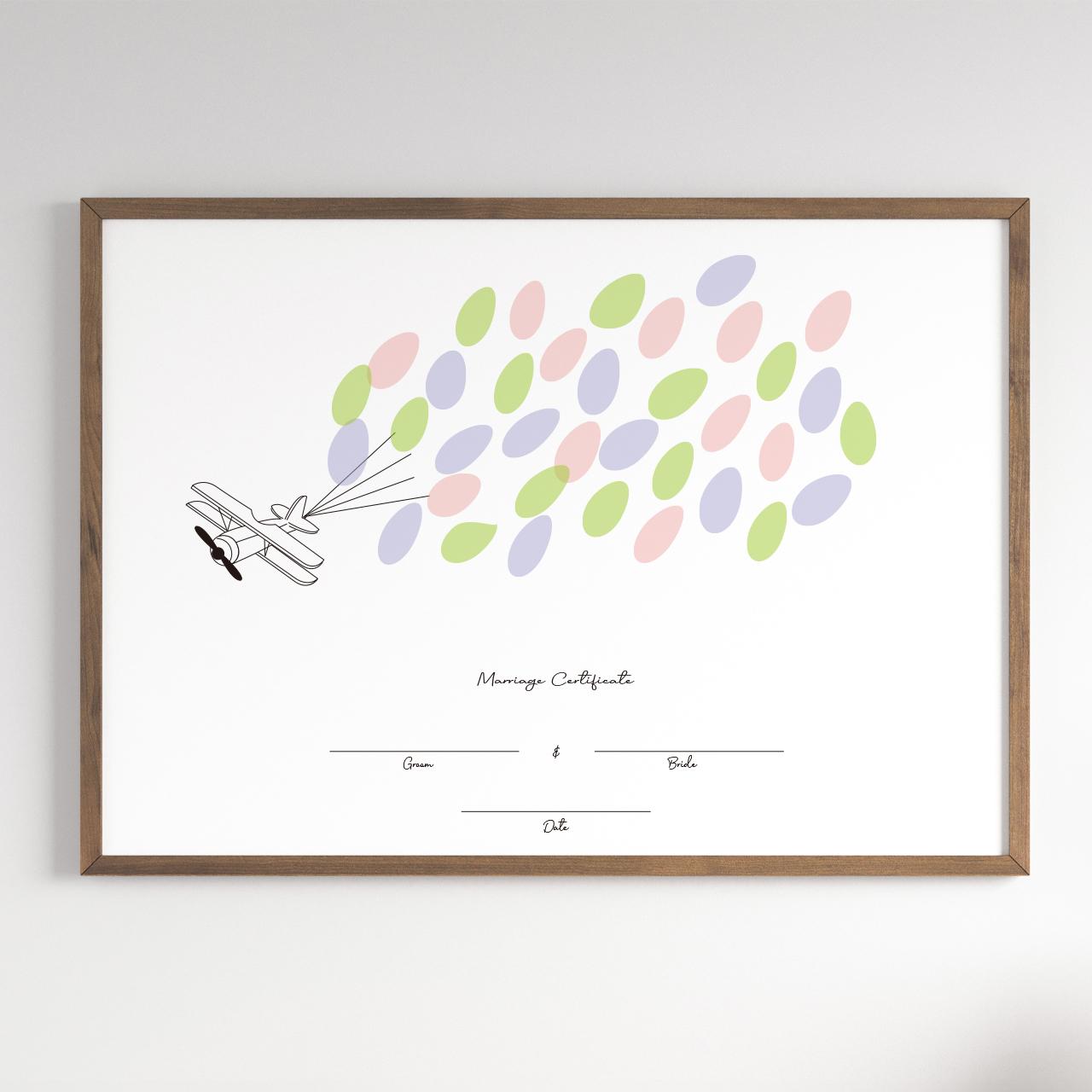 【結婚証明書】ウェディング飛行機|結婚式|人前式|ゲスト参加型|データ販売 | 2枚目